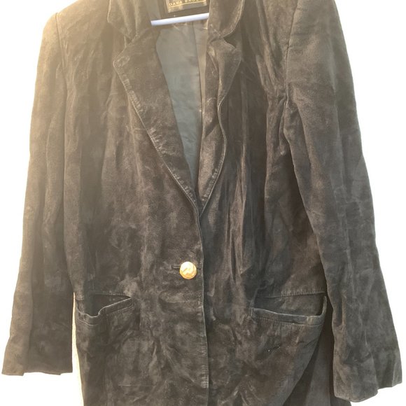 Vintage Dana Brooke black soft suede jacket size 6 oversized fits larger - Picture 15 of 15